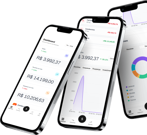 Celular com a aplicação aberta